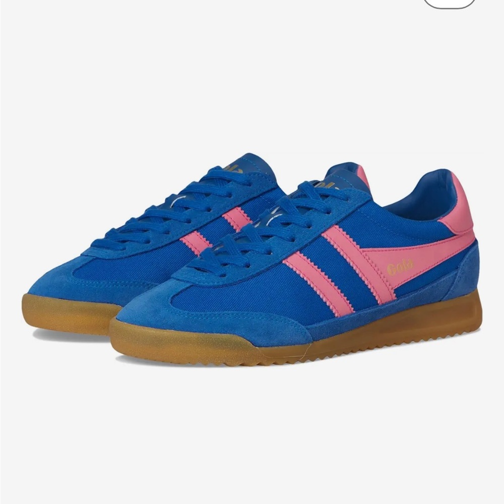 NWT: Gola Tornado Blue Sneakers with Pink Stripes